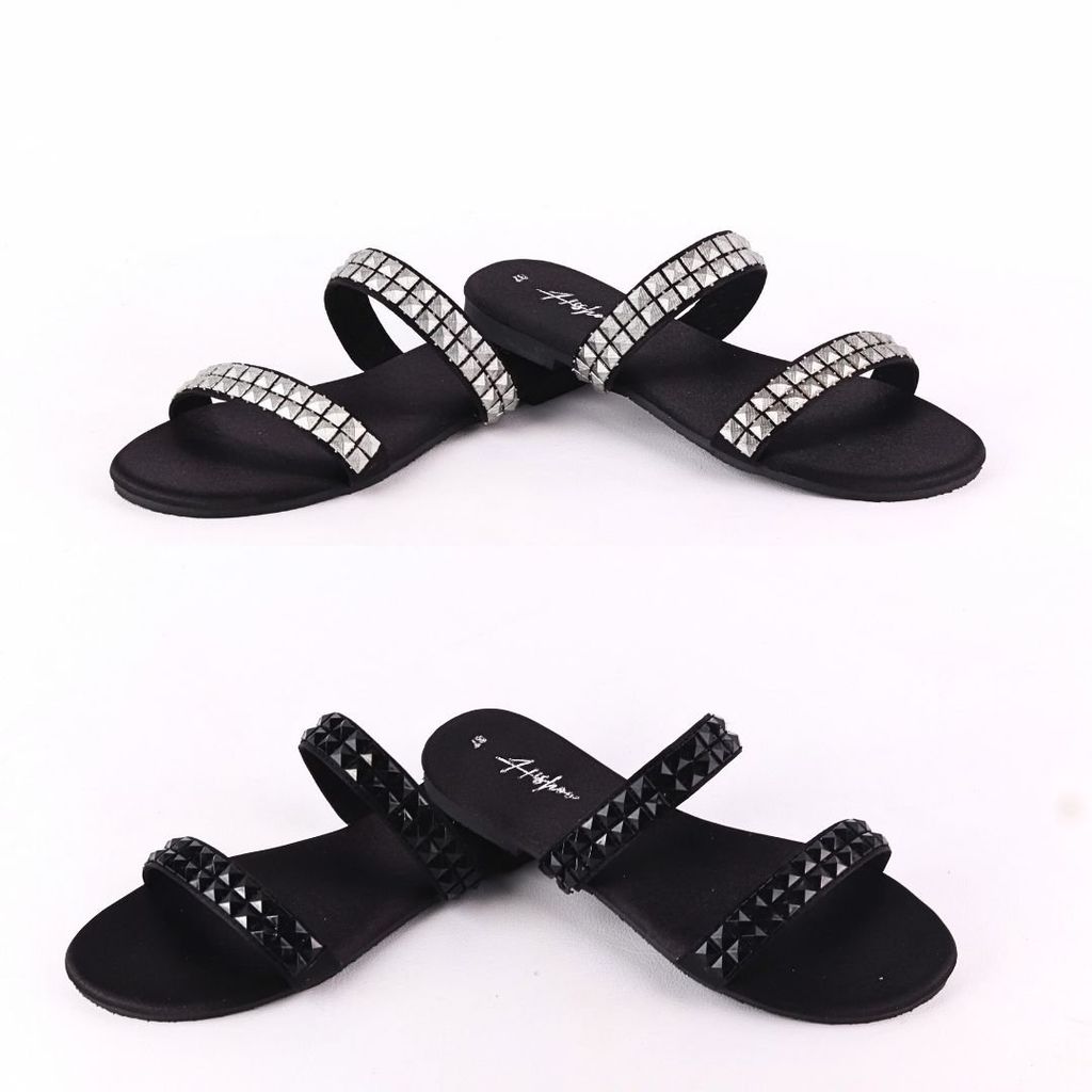 Dép Lê Nữ Đế Bệt Quai Ngang Đính đá 2 quai có Bigsize HISHOO S134