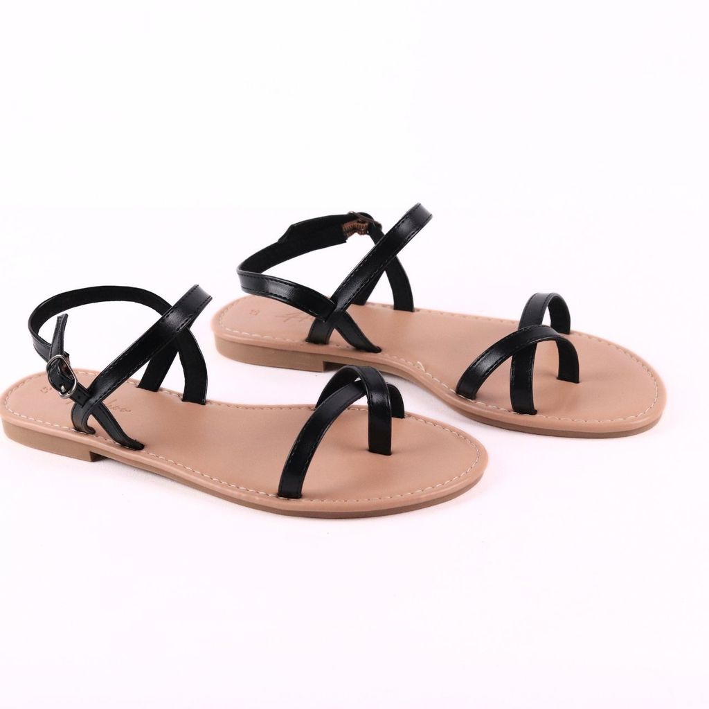 Giày Sandal Nữ Xỏ Ngón Quai Hậu Dây Mảnh Hishoo S059