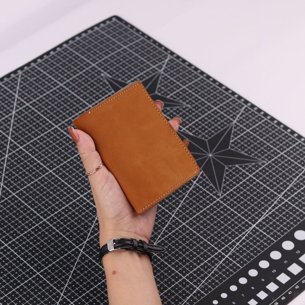 Ví Da Dáng Đứng Nam Nữ Đựng Thẻ [BÒ] Alpha Da Bò Phụ Kiện Hishoo V004