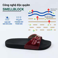 Dép quai ngang Đỏ 1 Khoá Vẩy Rồng HISHOO U117