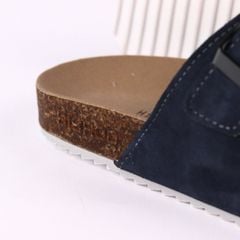 Dép đế trấu birken quai ngang 2 khoá da lộn HISHOO R093