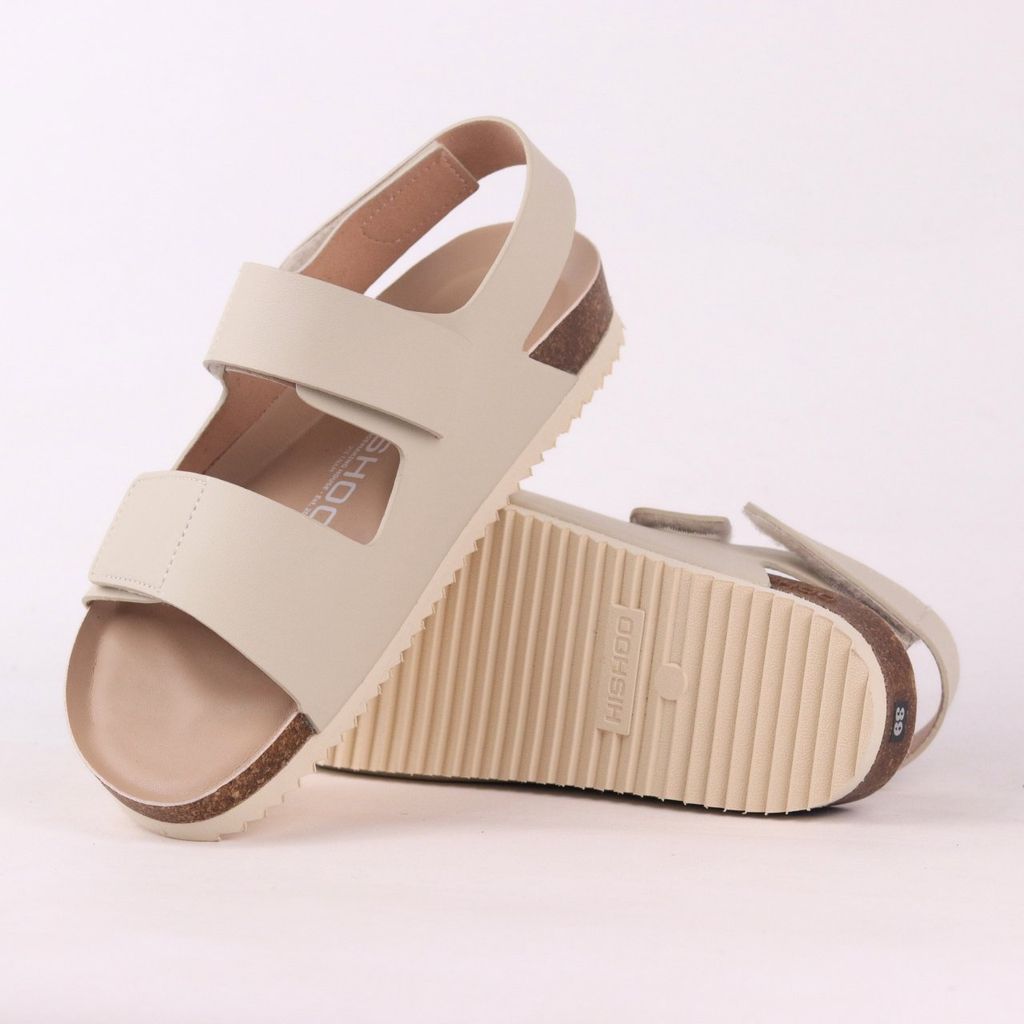 Dép đế trấu birken sandal quai ngang xé dán premium HISHOO B110
