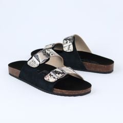 Dép đế trấu birken Da hiếm 2 khoá Hishoo M107