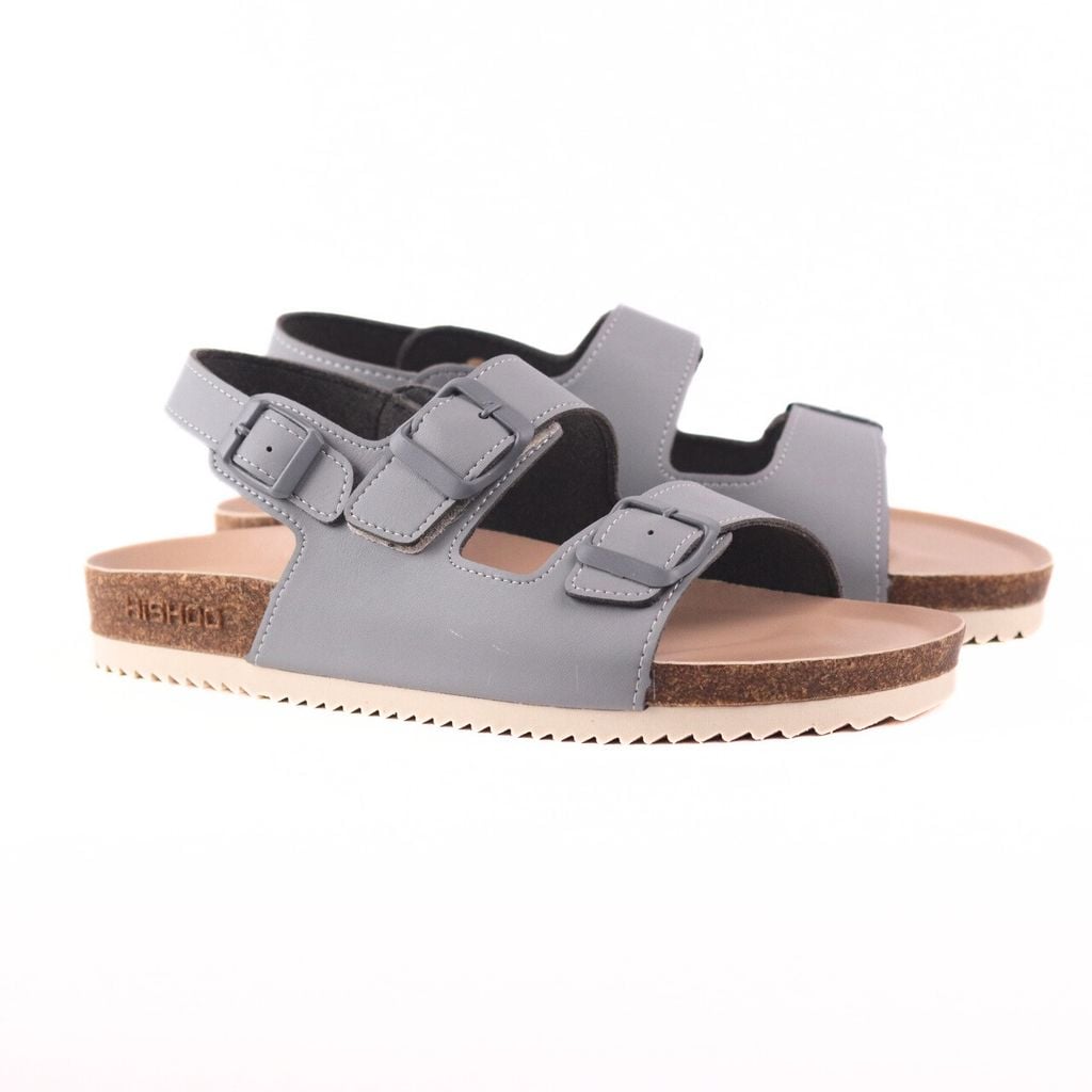 Dép đế trấu sandal birken quai ngang 2 khoá premium HISHOO B102