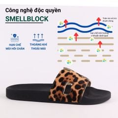 Dép quai ngang Da Beo Cowhide CHỮ H HISHOO U114