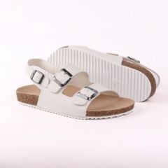 Dép đế trấu Sandal birken quai ngang 2 khoá da bò HISHOO M102