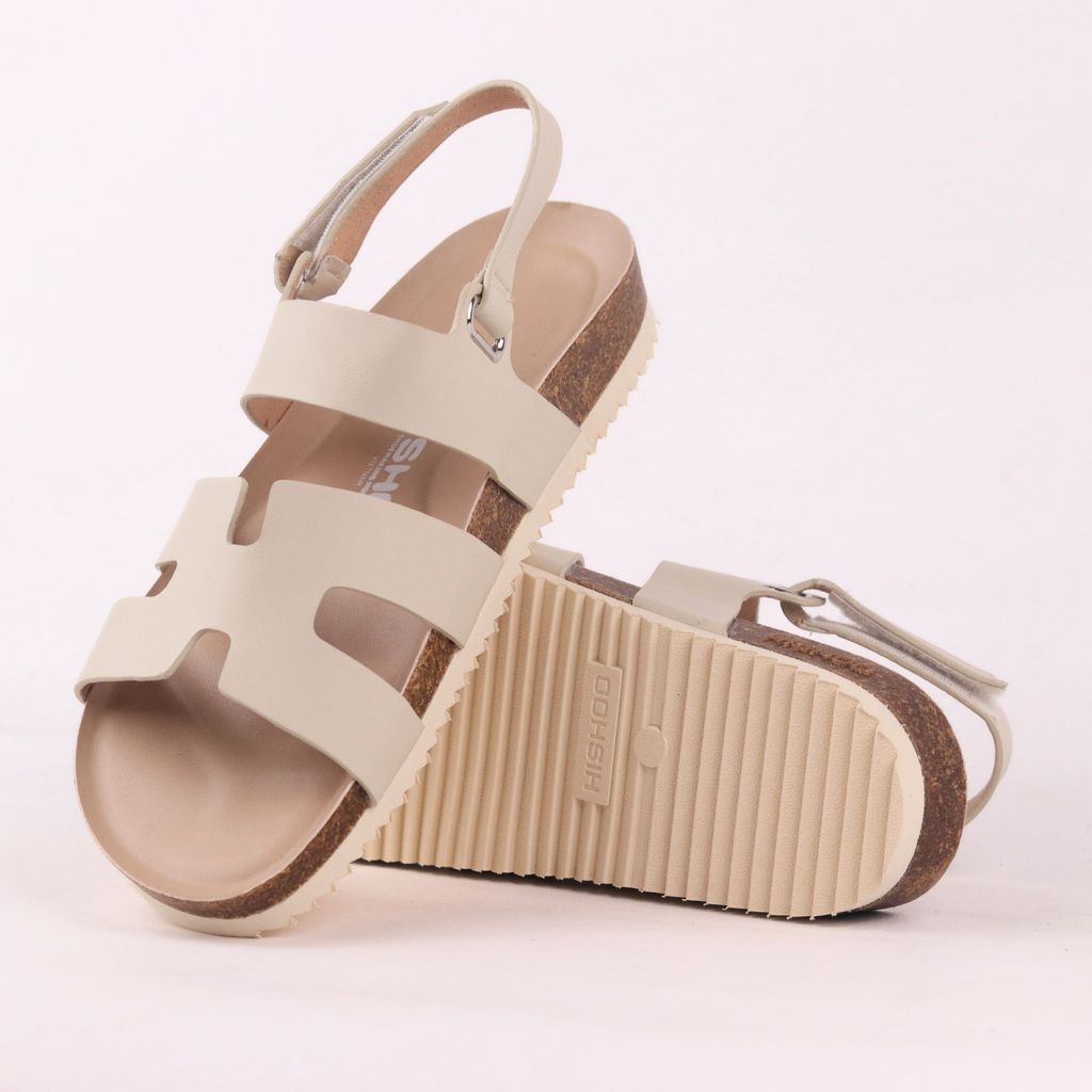 Dép đế trấu birken sandal chữ H premium HISHOO B115