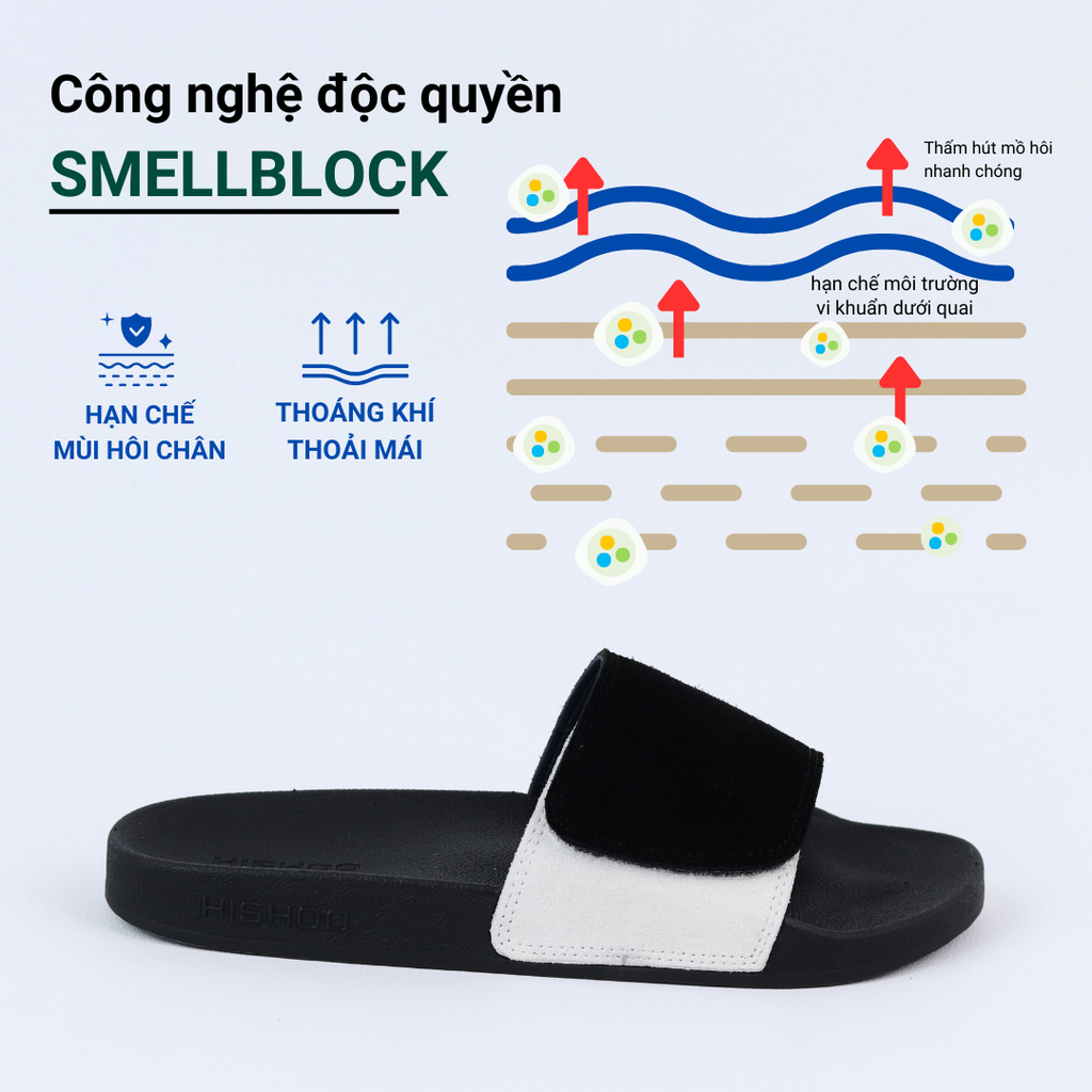 Dép quai ngang da bò Xé dán HISHOO U115