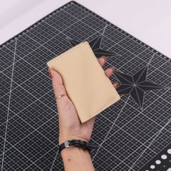 Ví Da Dáng Đứng Nam Nữ Đựng Thẻ [KEM] Alpha Da Bò Phụ Kiện Hishoo V004