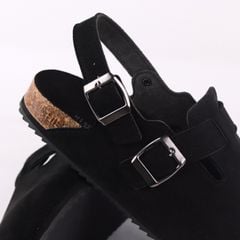 Dép đế trấu Sandal sục Boston Sandal quai ngang da lộn HISHOO R111