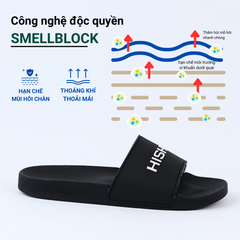 Dép quai ngang quai nhựa Đen HISHOO N112