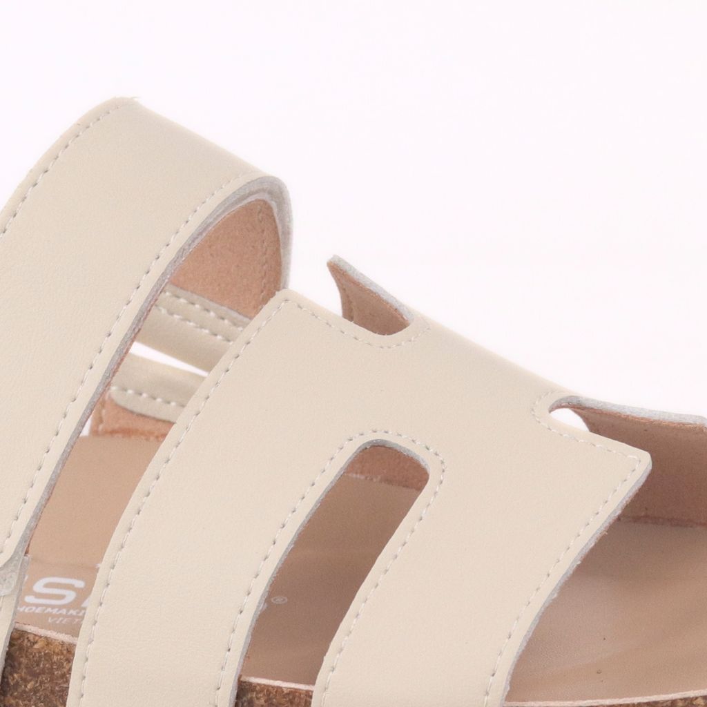 Dép đế trấu birken bé trai bé gái Chữ H Sandal quai ngang bản premium HISHOO B104
