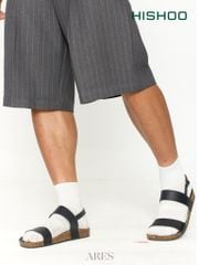 Dép đế trấu Sandal birken quai ngang da bò HISHOO M050