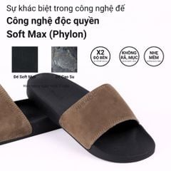 Dép quai ngang da bò Xanh lá da lộn HISHOO U114
