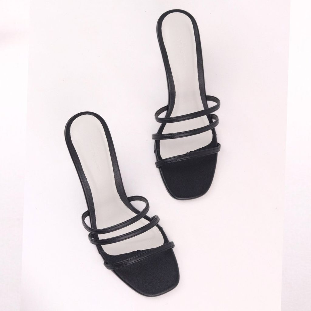 Giày Cao Gót 7cm Nữ Mũi Tròn Quai Mảnh Hishoo S072