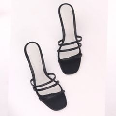 Giày Cao Gót 7cm Nữ Mũi Tròn Quai Mảnh Hishoo S072