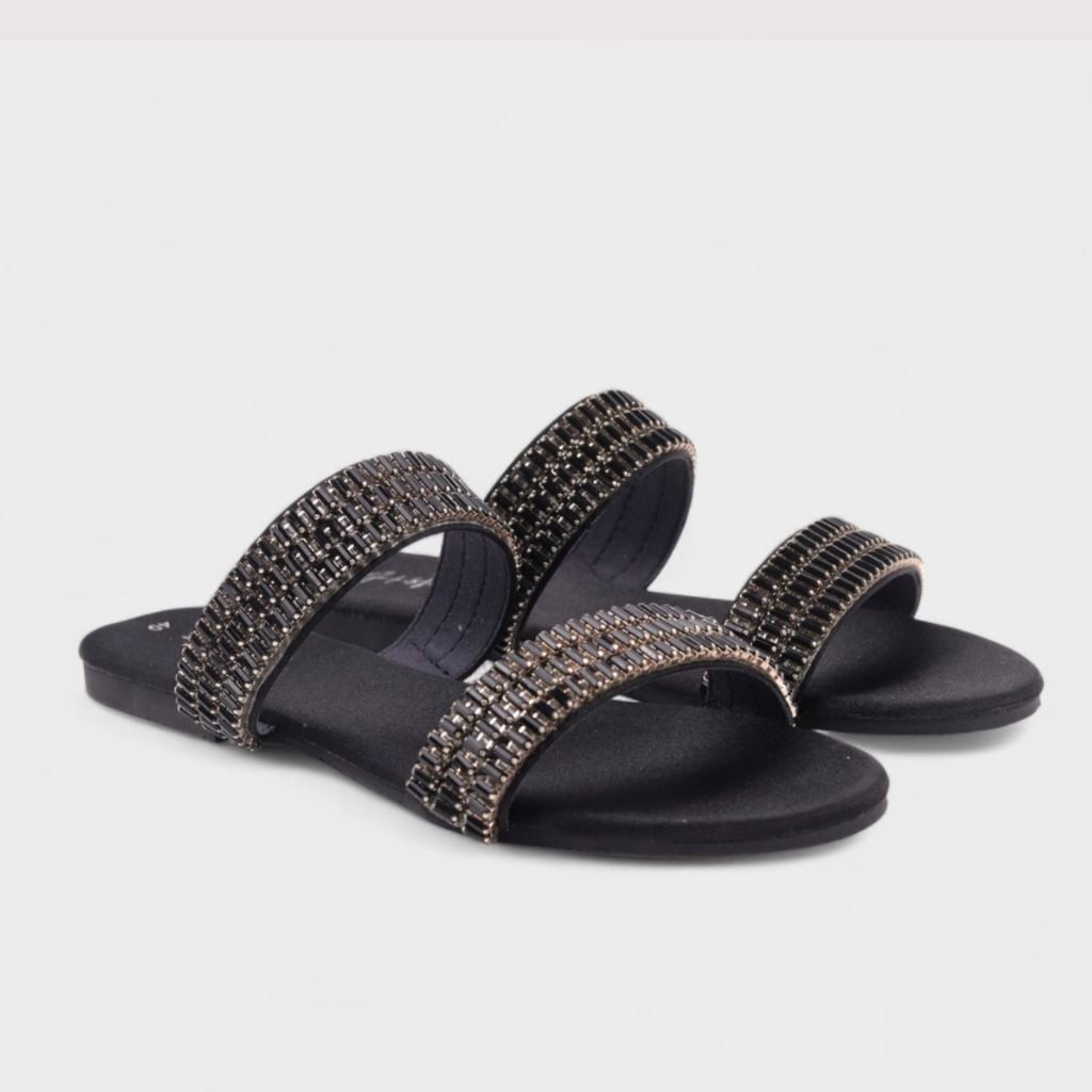 Dép Lê Nữ Đế Bệt Quai Ngang Đính đá 2 quai có Bigsize HISHOO S151