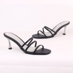 Giày Cao Gót 7cm Nữ Mũi Tròn Quai Mảnh Hishoo S072