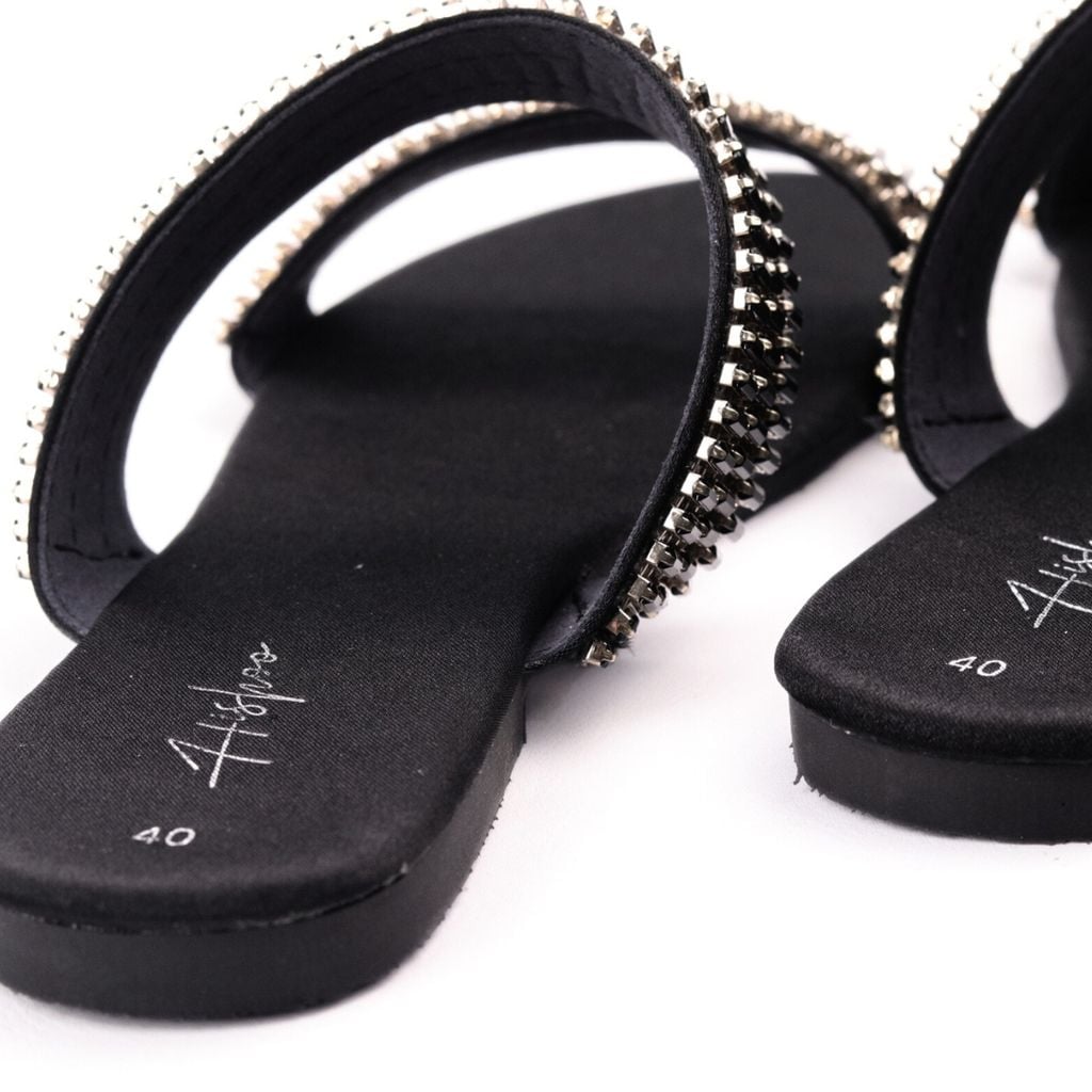 Dép Lê Nữ Đế Bệt Quai Ngang Đính đá 2 quai có Bigsize HISHOO S151