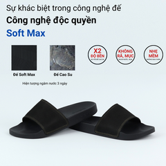 Dép quai ngang da bò Đen HISHOO U114