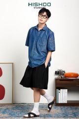 Dép đế trấu birken quai ngang chéo MẶT ĐEN HISHOO S096