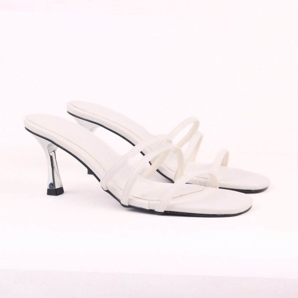 Giày Cao Gót 7cm Nữ Mũi Tròn Quai Mảnh Hishoo S072