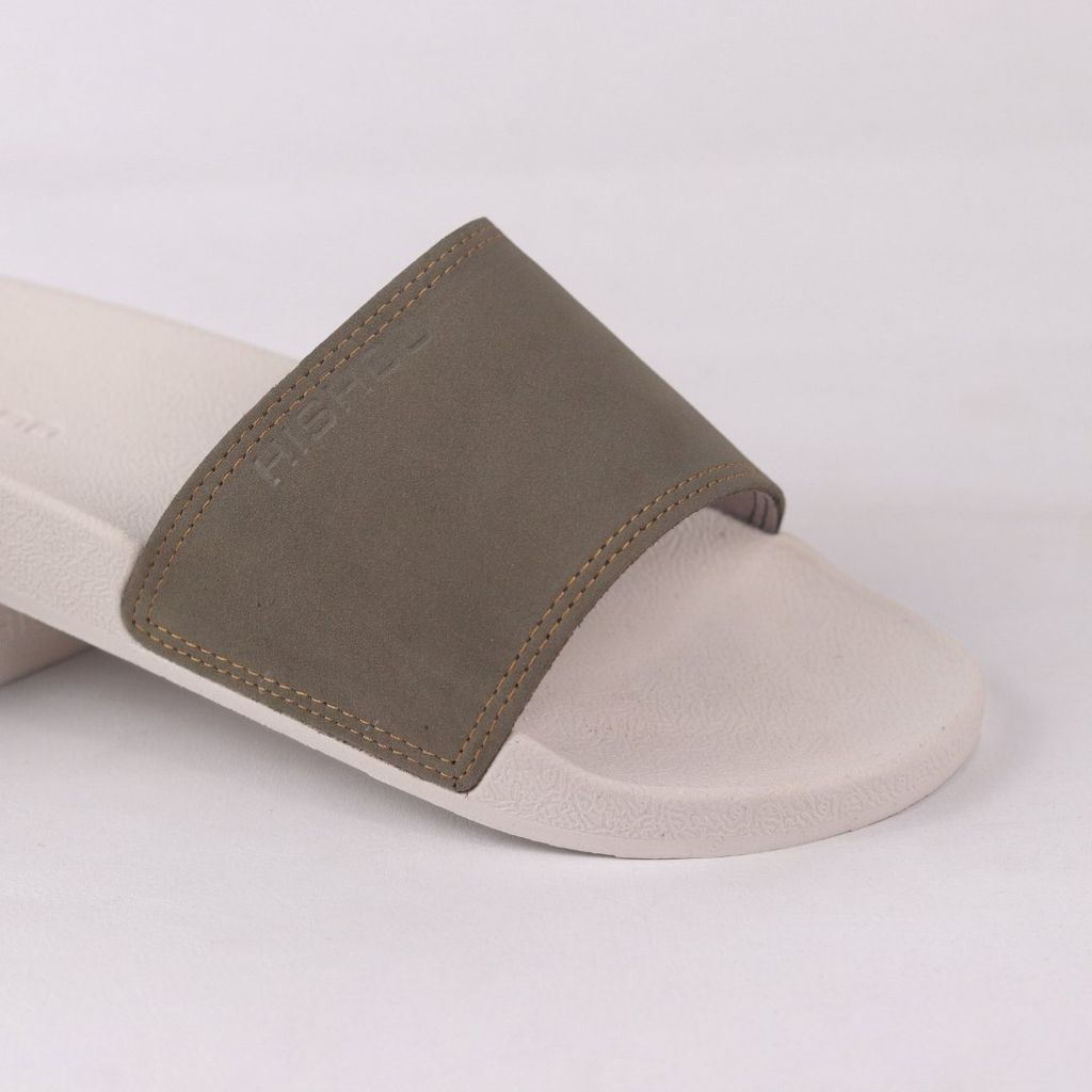 Dép quai ngang Nubuck Xanh rêu HISHOO U111