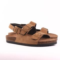 Dép đế trấu sandal birken quai ngang 2 khoá premium HISHOO H102