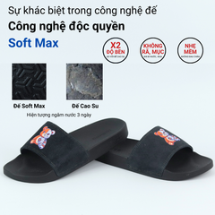 Dép quai ngang da bò lộn Gấu Bặm Trợn HISHOO U113