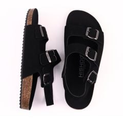 Dép đế trấu Sandal birken 2 khoá da lộn HISHOO R102