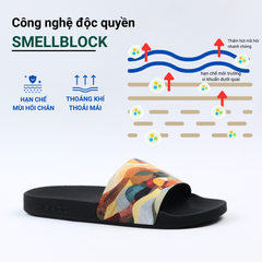 Dép quai ngang da bò In Hình Hoạ Tiết Nhật Bản HISHOO U113