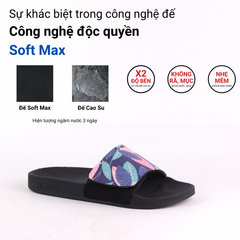 Dép quai ngang da bò Xé dán Tropical Lá Cây HISHOO U115