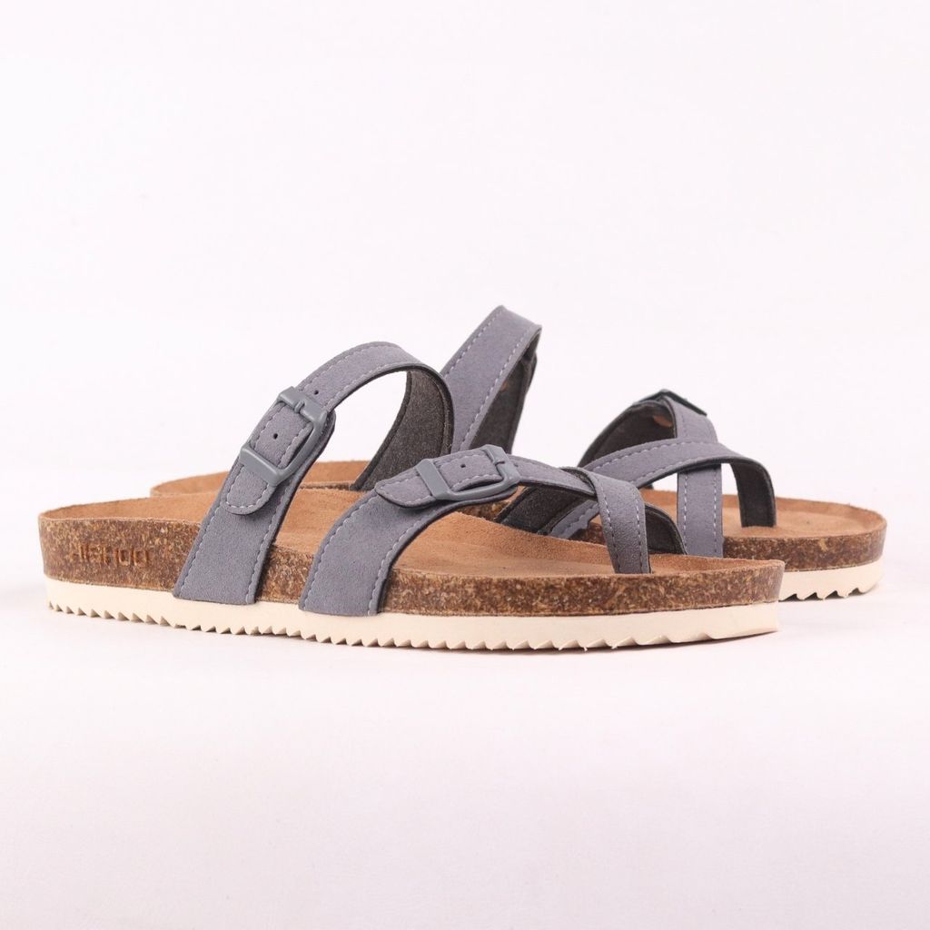 Dép đế trấu birken bé trai bé gái quai ngang xỏ ngón da lộn premium HISHOO H098