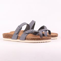Dép đế trấu birken bé trai bé gái quai ngang xỏ ngón da lộn premium HISHOO H098