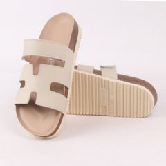Dép đế trấu birken bé trai bé gái Chữ H Sandal quai ngang bản premium HISHOO B104