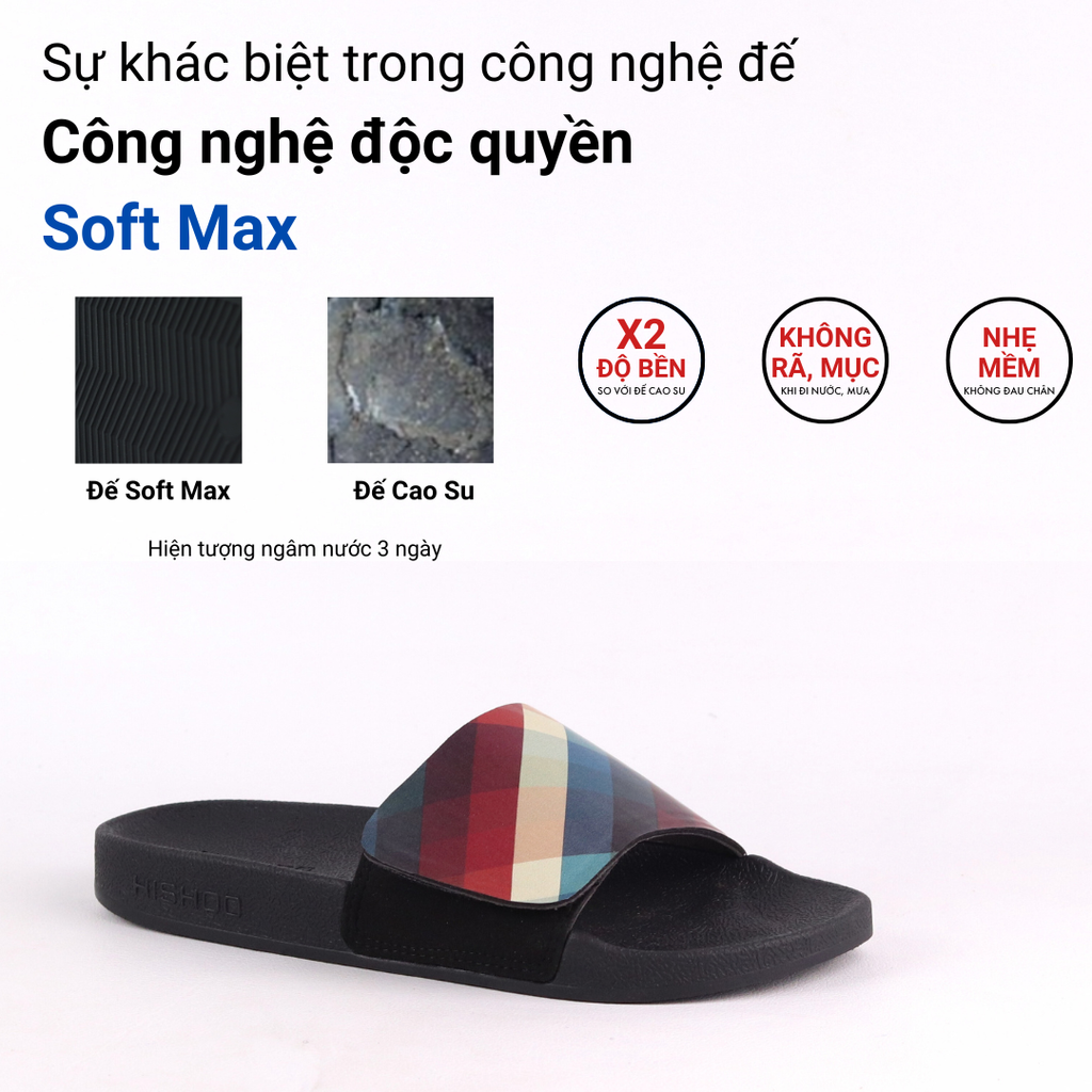 Dép quai ngang da bò Xé dán Caro ZigZag HISHOO U115
