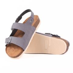 Dép đế trấu sandal birken bé trai bé gái quai ngang 2 khoá premium HISHOO H102