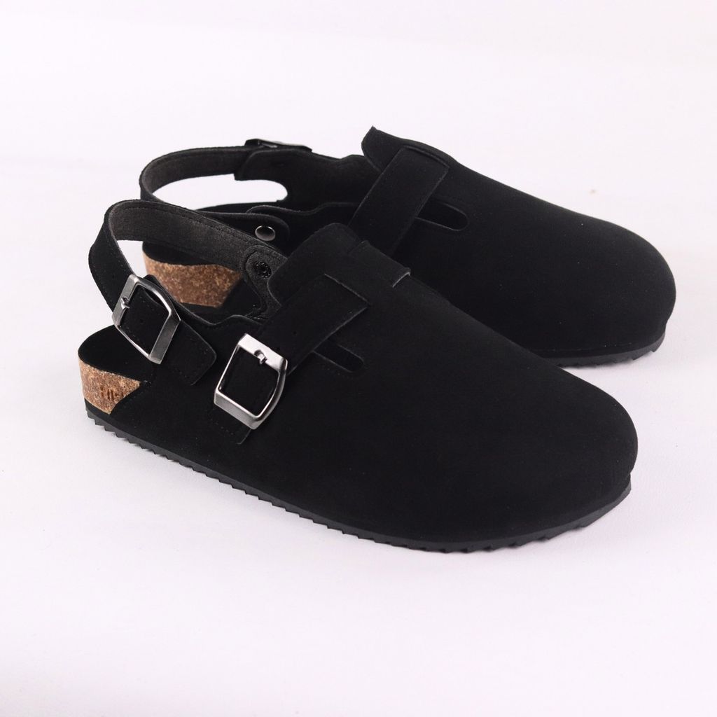 Dép đế trấu Sandal sục Boston Sandal quai ngang da lộn HISHOO R111