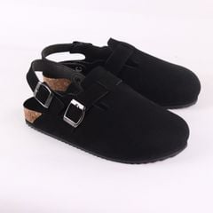 Dép đế trấu Sandal sục Boston Sandal quai ngang da lộn HISHOO R111