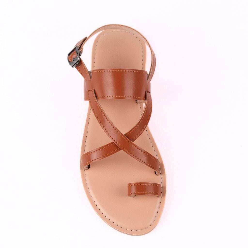 Giày Sandal Nữ Đế Bệt Quai Chéo Dây Mảnh Hishoo S057