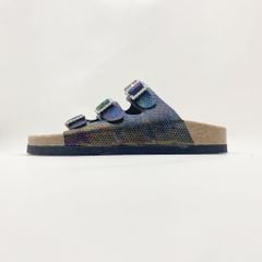 Dép đế trấu birken quai ngang 3 khoá Galaxy rắn HISHOO D092