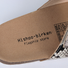 Dép đế trấu birken xé dán Da Rắn HISHOO M105