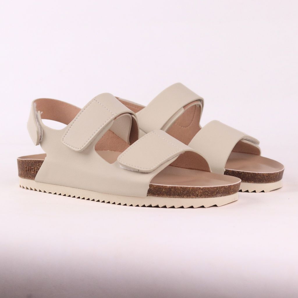 Dép đế trấu birken bé trai bé gái  sandal quai ngang xé dán premium HISHOO B110