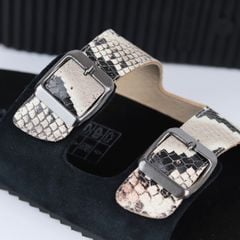 Dép đế trấu birken Da hiếm 2 khoá Hishoo M107