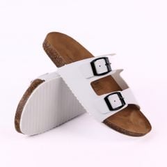 Dép đế trấu birken quai ngang 2 khoá lót da lộn S093