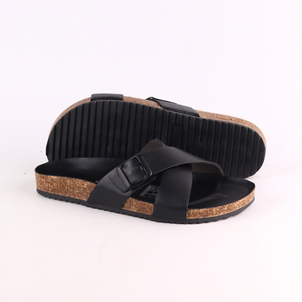 Dép đế trấu birken quai ngang chéo [CÓ KHOÁ] HISHOO S096