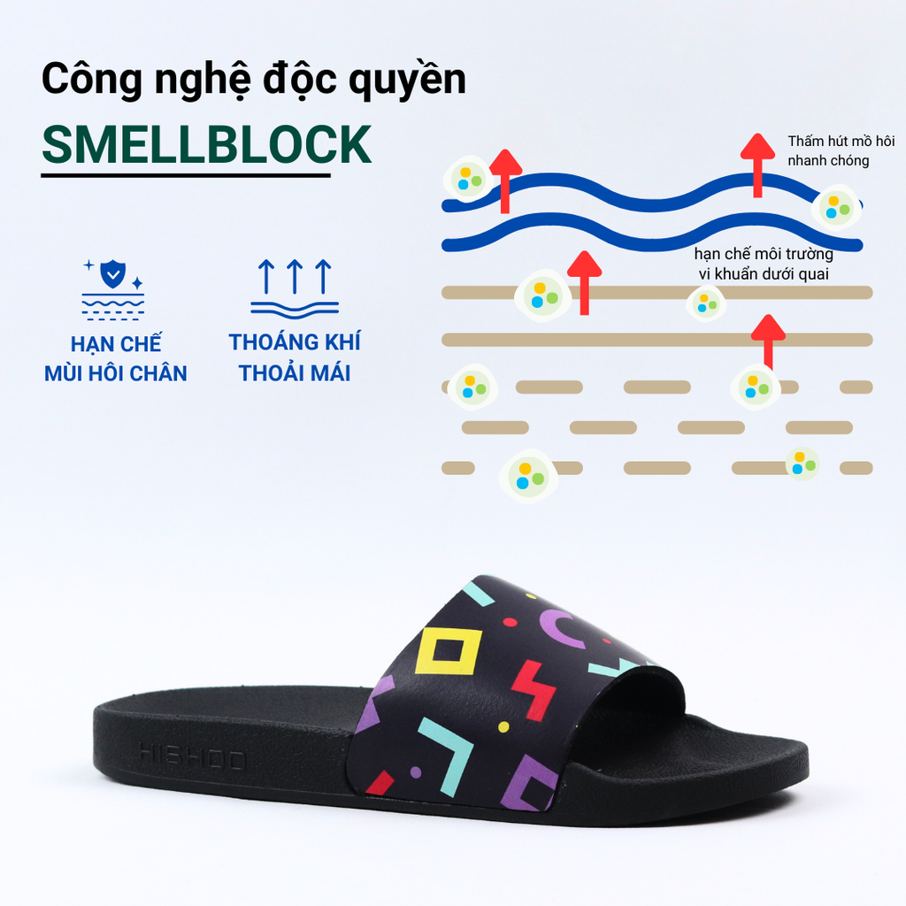 Dép quai ngang da bò In Hình Họa Tiết Game Xếp Gạch HISHOO U113