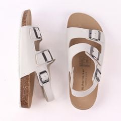 Dép đế trấu Sandal birken quai ngang 2 khoá da bò HISHOO M102