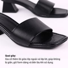 Giày Cao Gót 5cm Đế Vuông Quai Ngang Hishoo S039