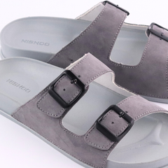 Dép quai ngang Da Nubuck 2 Khoá HISHOO D111